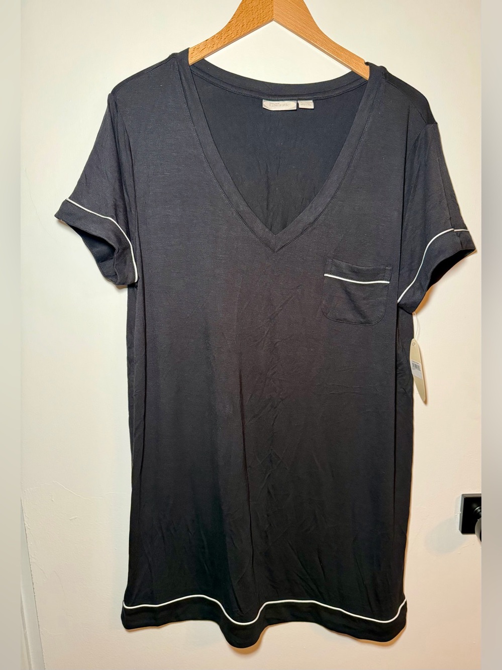NWT Nordstrom lingerie black moonlight sleep shirt Size Large